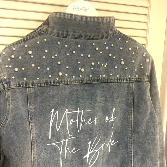Mother of the Bride Pearl Denim Jacket 4X NWT - Picture 1 of 14